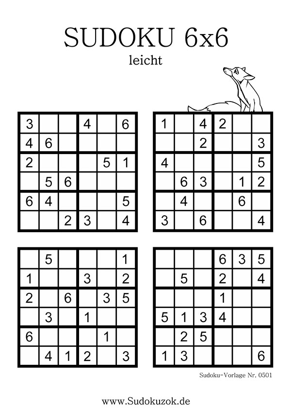 Sudoku 6x6 leicht