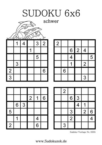 Sudoku 6x6 schwer Lösung