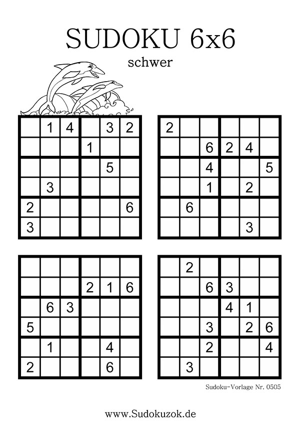 Sudoku 6x6 schwer