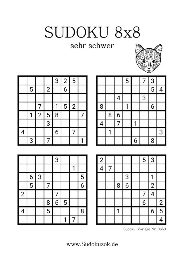 8x8 Sudoku sehr schwer PDF download
