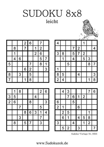 Sudoku 8x8 Stufe einfach