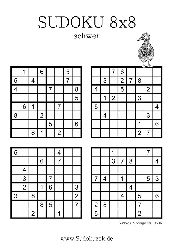 Sudoku 8x8 mit Lösung