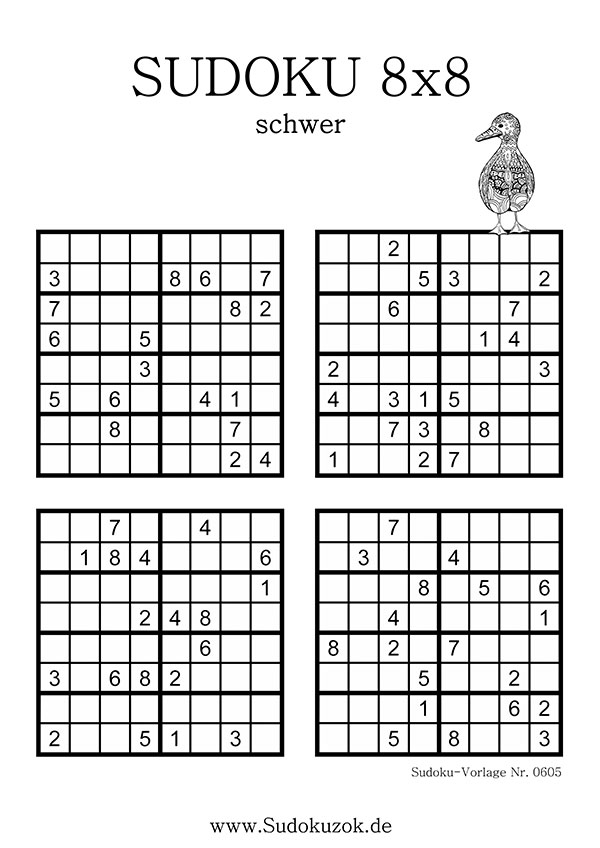 Sudoku 8x8 schwer