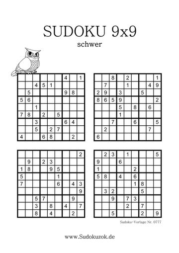 9x9 Sudoku schwer Lösung