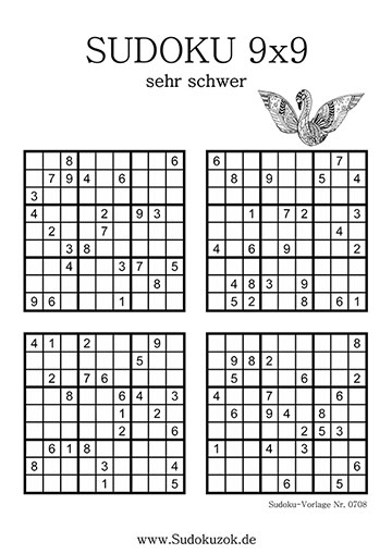 Sudoku 9x9 mit Lösungsung zum Download