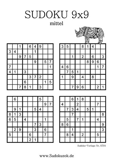 Sudoku drucken 9x9 - kostenlos