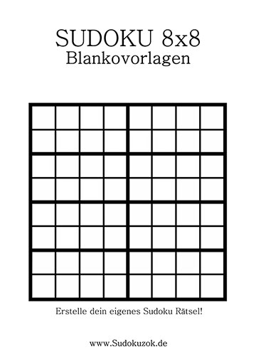 Sudoku 8x8 Blanco - leeres Blatt