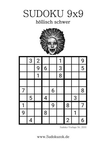 9x9 Höllen-Sudoku schwer für Erwachsene PDF Vorlage