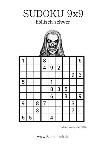 Geist Sudoku Rätsel extrem schwer