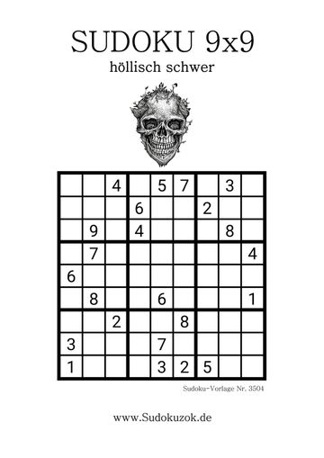 gratis Sudoku höllisch schwer zum Drucken