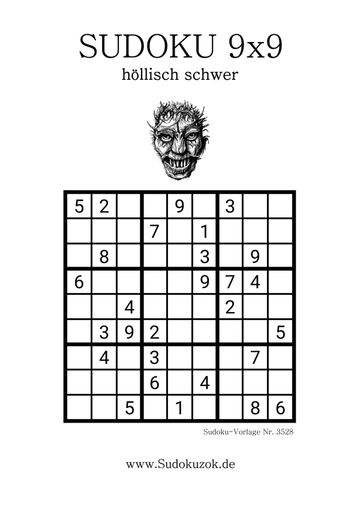 kostenfrei Sudoku höllisch schwer für Erwachsene