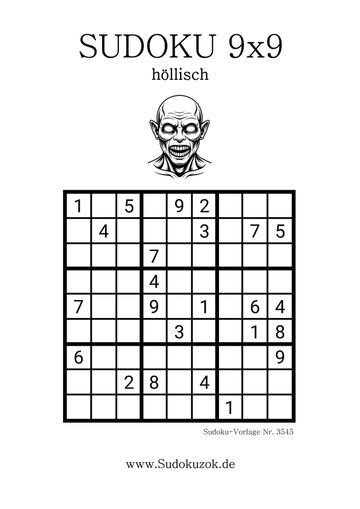 Kostenlose Sudoku höllisch mit Lösung jetzt drucken