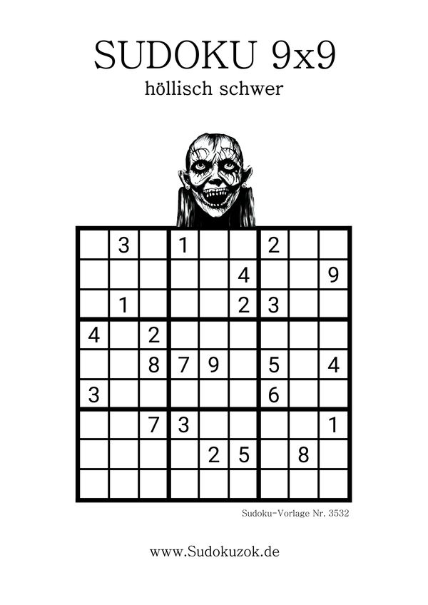 Monster-Sudoku schwer Erwachsene zum Drucken