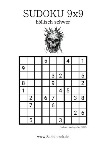 Sudoku-Hölle schwer mit Lösung kostenlos ausdrucken