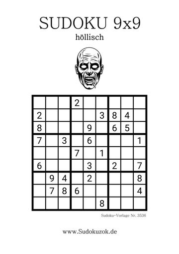 Sudoku höllisch Vorlage downloaden