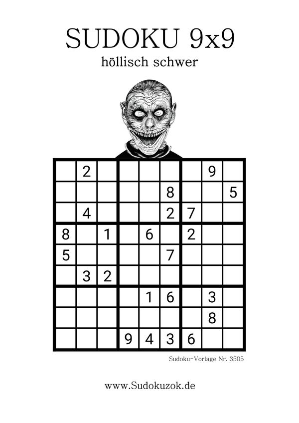 Sudoku Rätsel höllisch grausam