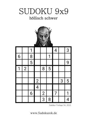 teuflisch Sudoku Vorlage extrem schwer drucken