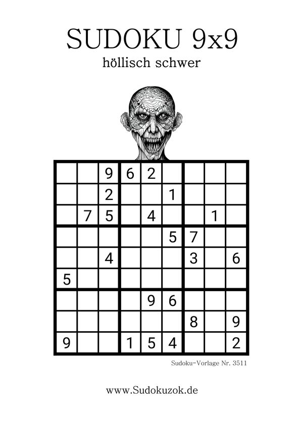Zombie Sudoku extrem schwer ausdrucken