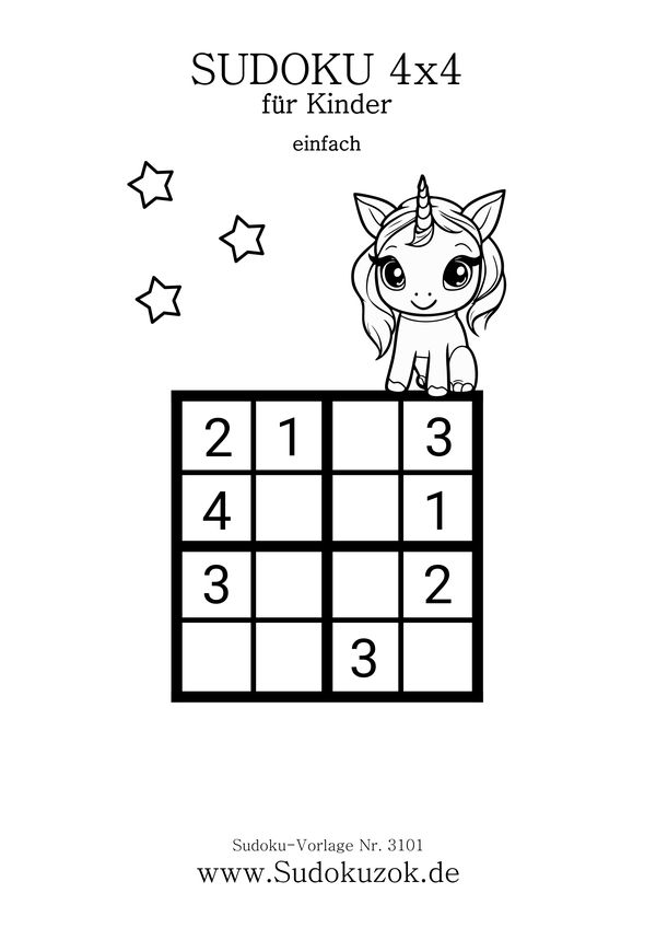 4x4 Kinder Sudoku leicht