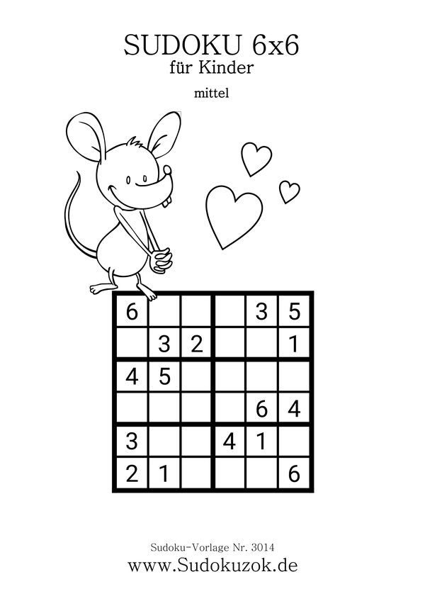 6x6 Kindersudoku Maus