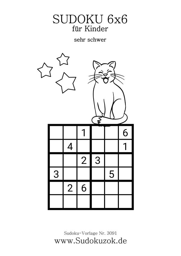 6x6 Sudoku sehr schwer