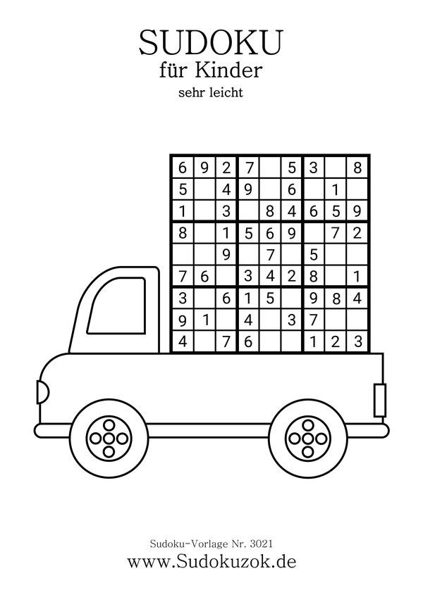 Sudoku für Kinder an 7 Jahren sehr leicht
