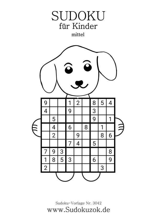 Hunde Sudoku für Kinder