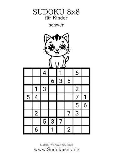 Kinder-Sudoku 8x8 Stufe schwer