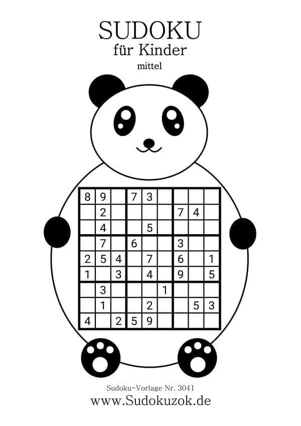 Kinder Sudoku ab 9 Jahren zum Ausdrucken