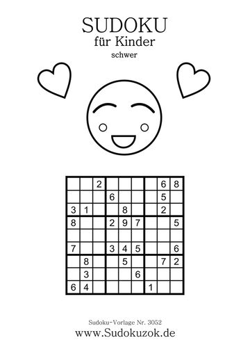 Kinder Sudoku schwer Smiley