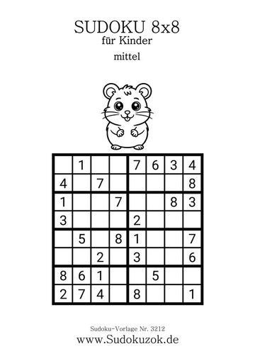 Kindersudoku 8x8 drucken