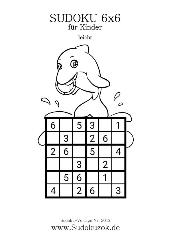 Sudoku 6x6 Kinder Delfin