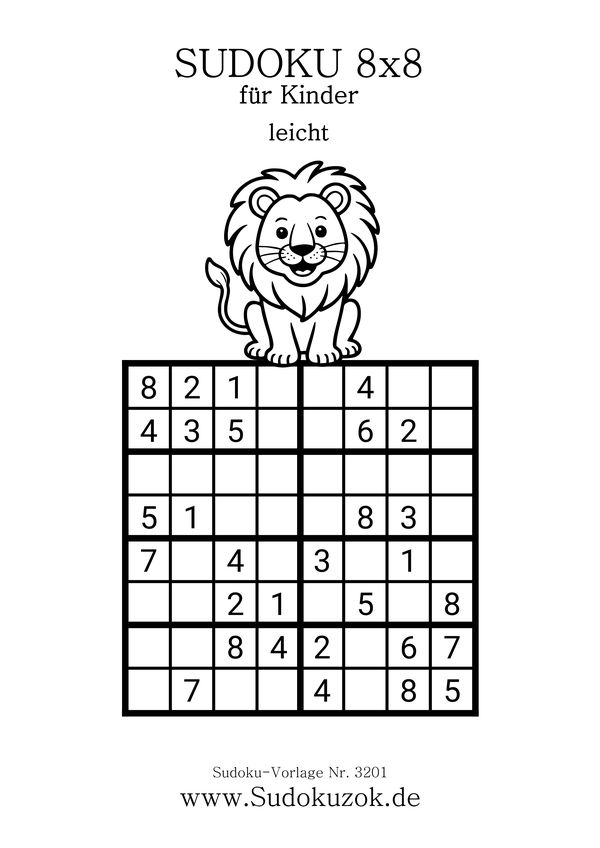 Sudoku 8x8 für Kinder einfach