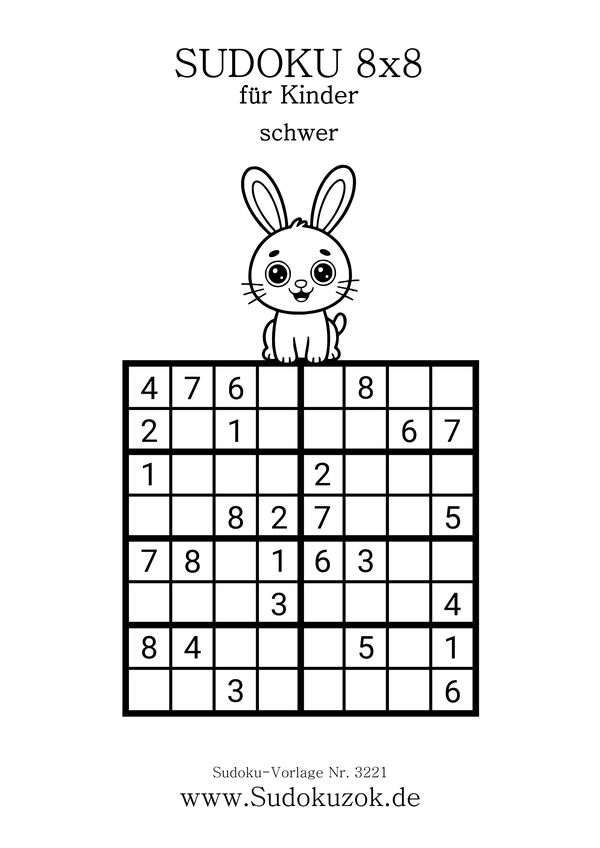 Sudoku 8x8 für Kinder schwer