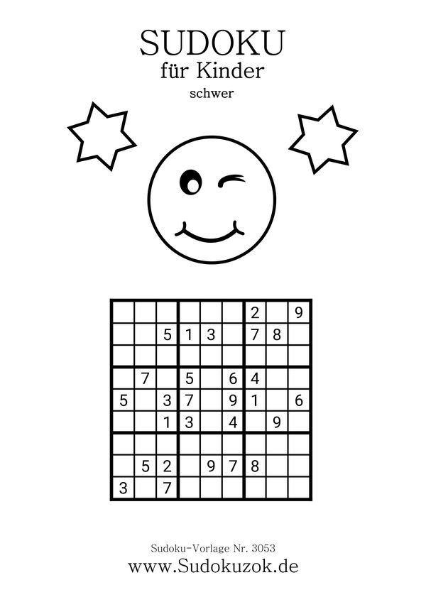 Sudoku Kinder schwer Smiley