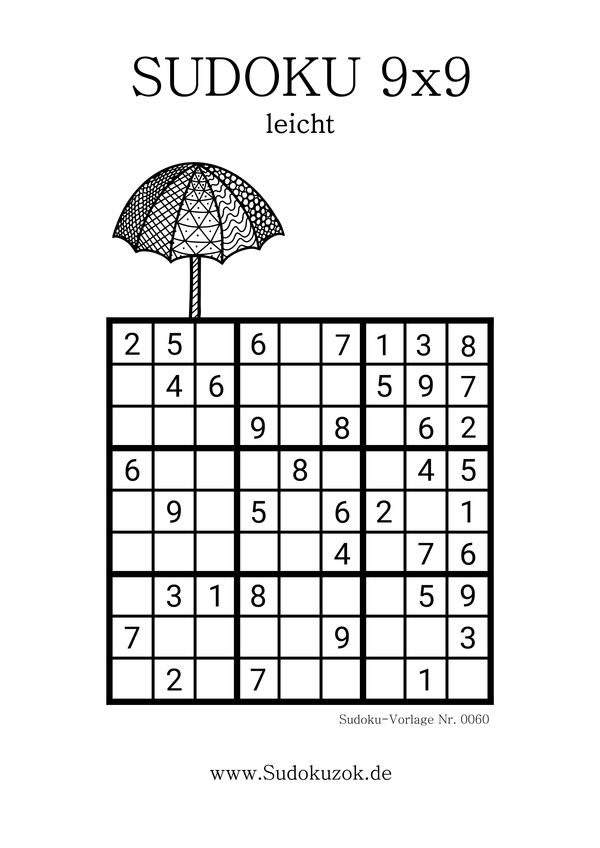9x9 Sudoku leicht ausdrucken