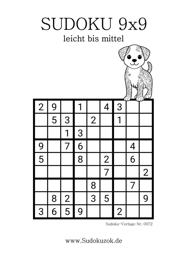 einfache 9x9 Sudoku kostenfrei