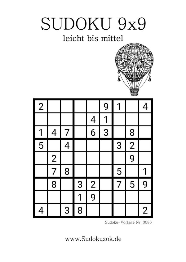 einfaches Sudoku mit Lösung kostenlos