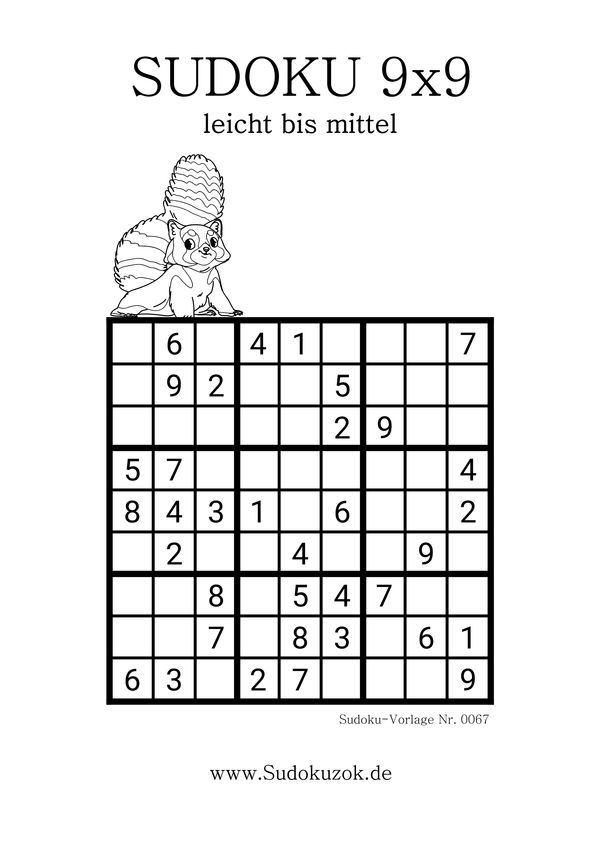 Sudoku einfach japanisches Zahlenrätsel