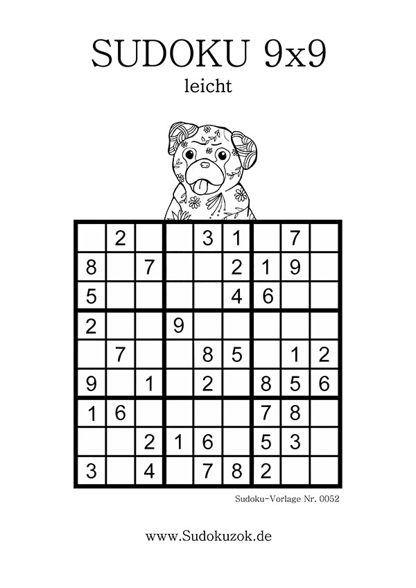 Sudoku leicht mit Lösung