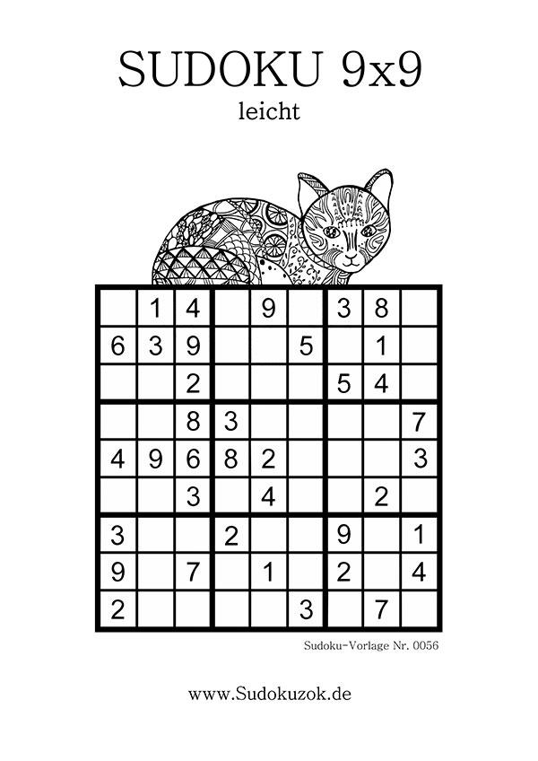 Sudoku leicht als PDF Drucken