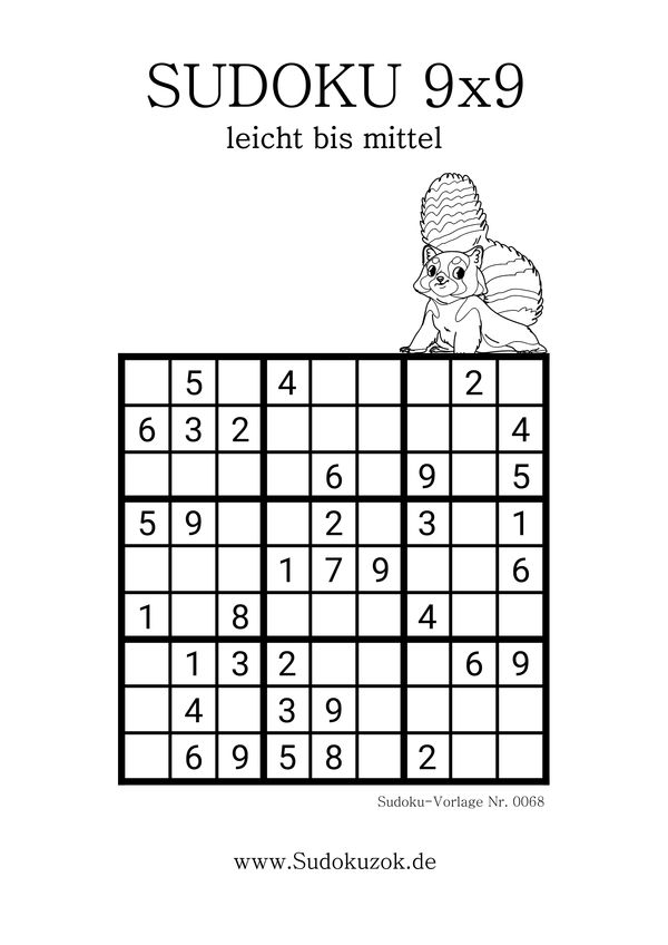 Sudoku Rätsel einfach PDF Vorlage