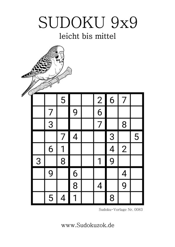 Sudoku Rätsel PDF Vorlage herunterladen