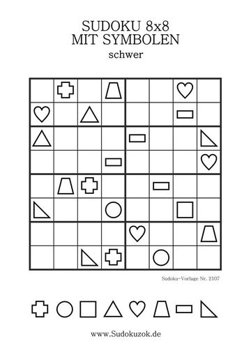 Sudoku 8x8 mit Bildern ausdrucken