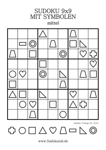 Sudoku 9x9 mit Bildern zum Ausdrucken