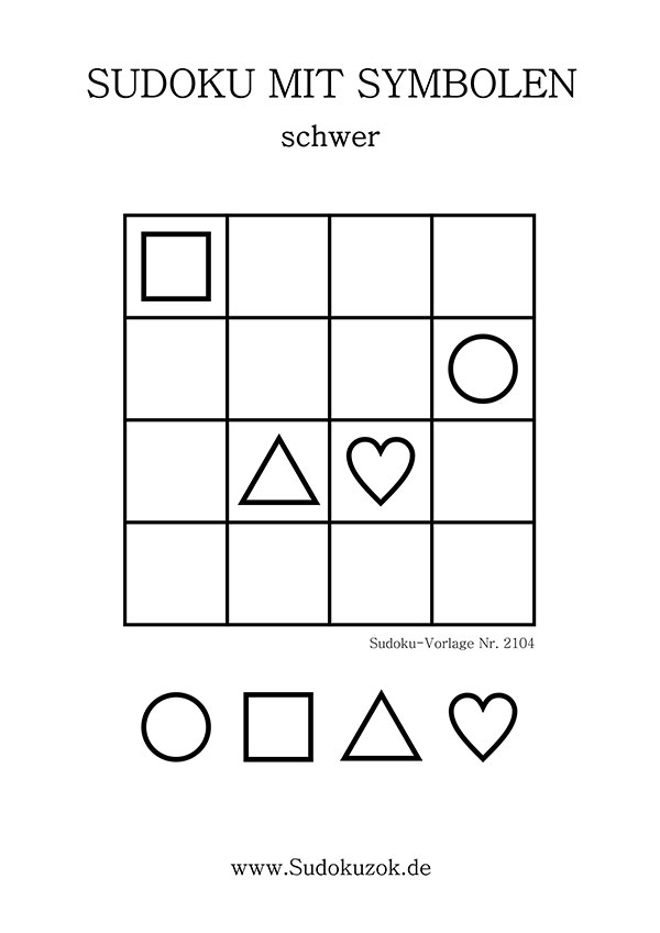 Sudoku mit Symbolen - schwer