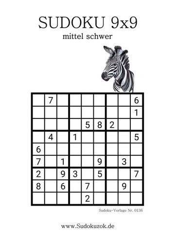 freie Sudoku mittel-schwer inklusive Lösung