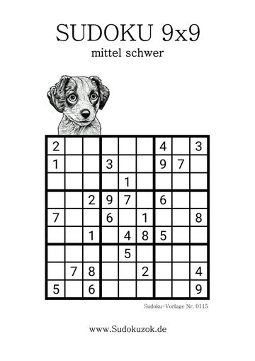 gratis 9x9 Sudoku mittel schwer