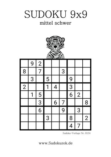 Gratis Sudoku Stufe mittel mit Spass