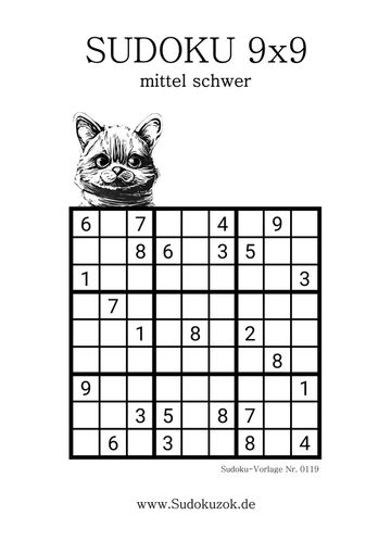 mittel Sudoku zum Drucken 9x9 kostenlos